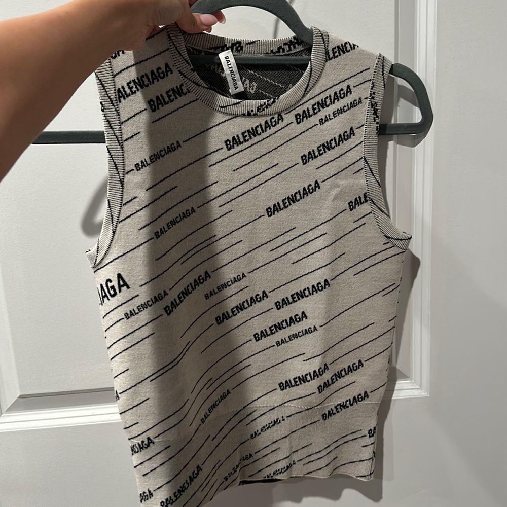 Balenciaga Gray Sleeveless Sweater